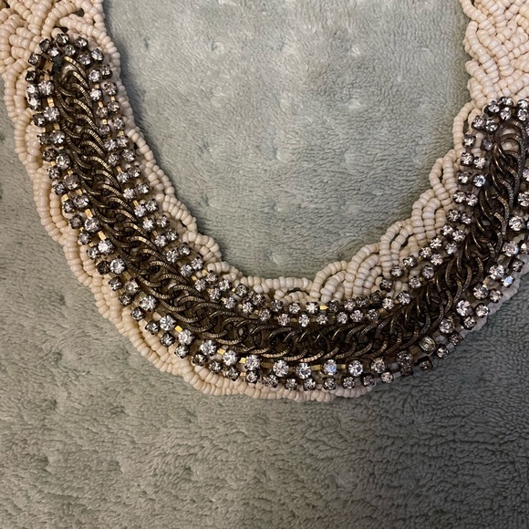 Cream and brass statement necklace - Picture 2 of 2